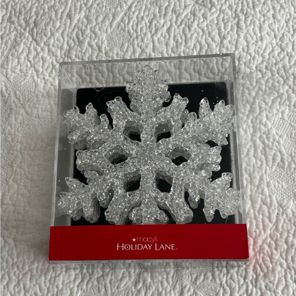 Macy's Glittering Silver Snowflake Ornament